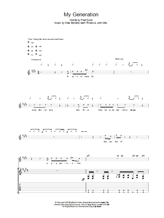 The Who My Generation Sheet Music Notes & Chords for Guitar Lead Sheet - Download or Print PDF