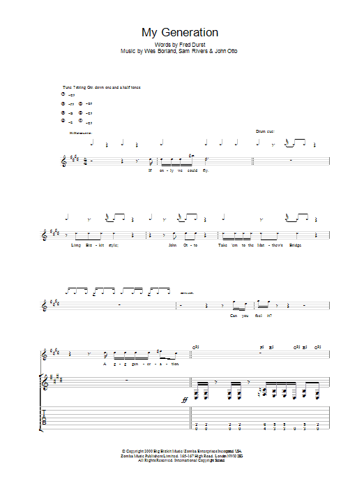 The Who My Generation sheet music notes and chords. Download Printable PDF.