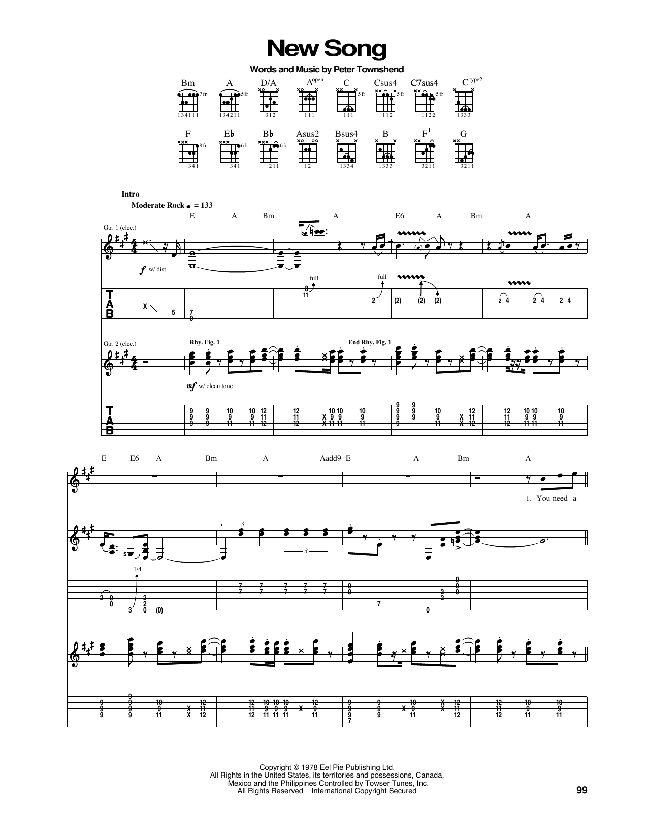 The Who New Song Sheet Music Notes & Chords for Guitar Tab - Download or Print PDF The Who New Song Sheet Music Notes & Chords for Guitar Tab - Download or Print PDF