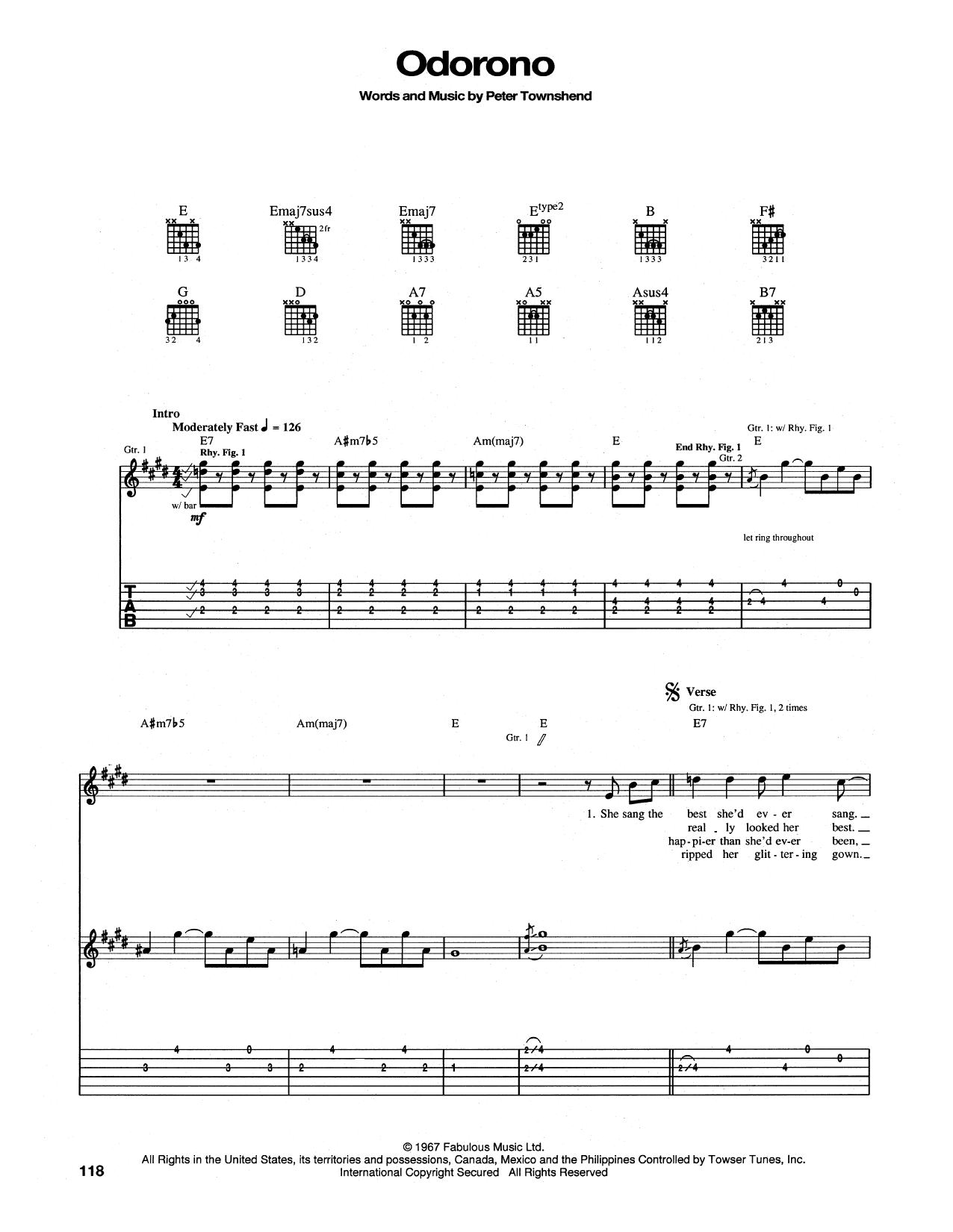 The Who Odorono Sheet Music Notes & Chords for Piano, Vocal & Guitar Chords (Right-Hand Melody) - Download or Print PDF
