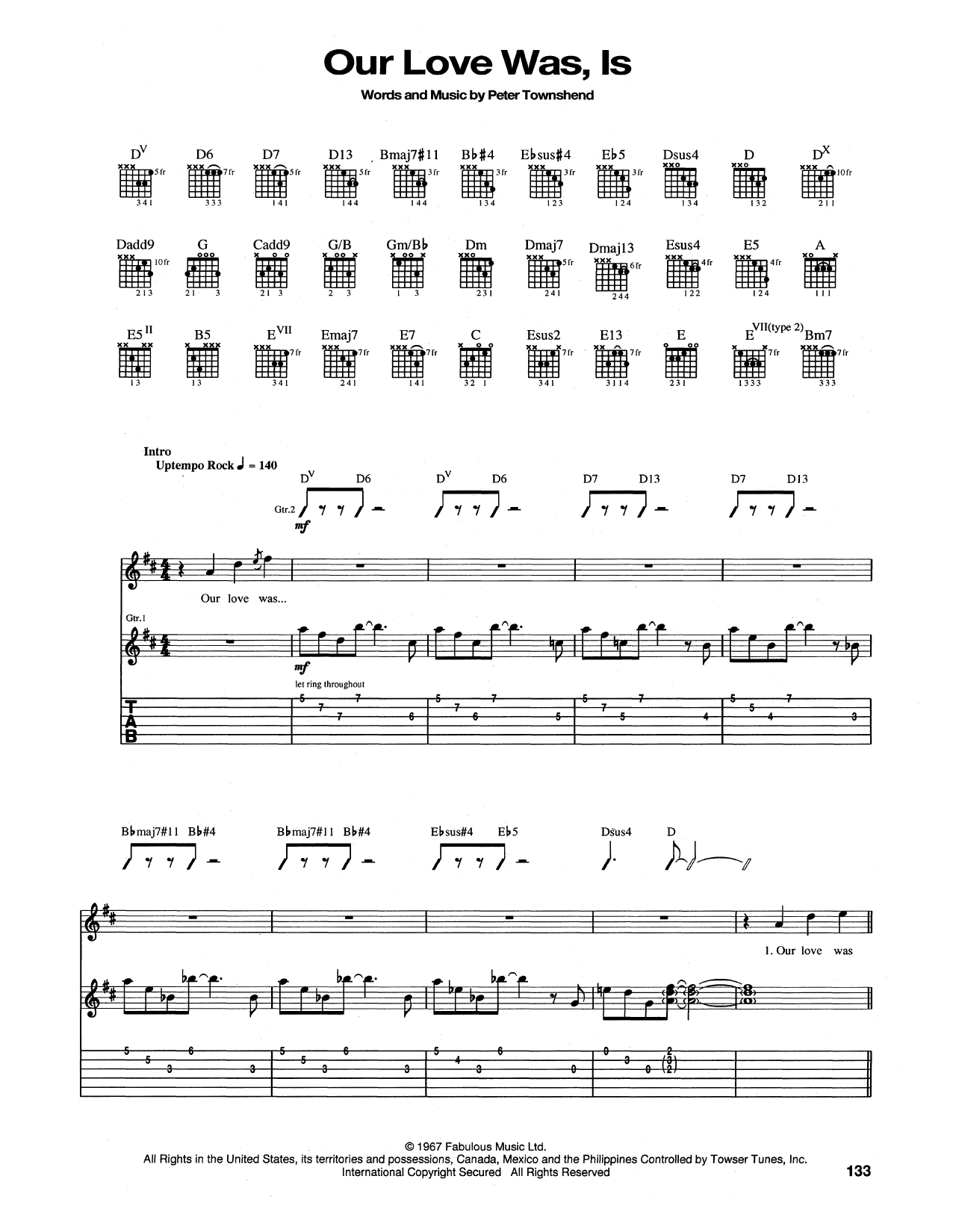 The Who Our Love Was, Is Sheet Music Notes & Chords for Guitar Tab - Download or Print PDF