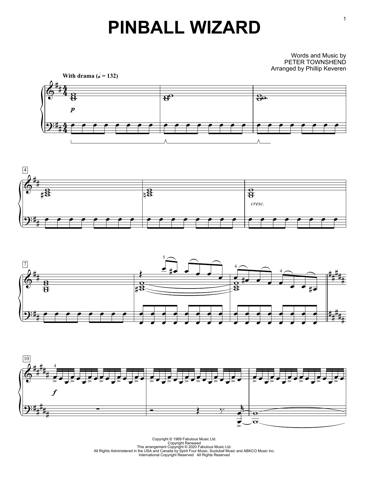 The Who Pinball Wizard [Classical version] (arr. Phillip Keveren) Sheet Music Notes & Chords for Piano Solo - Download or Print PDF