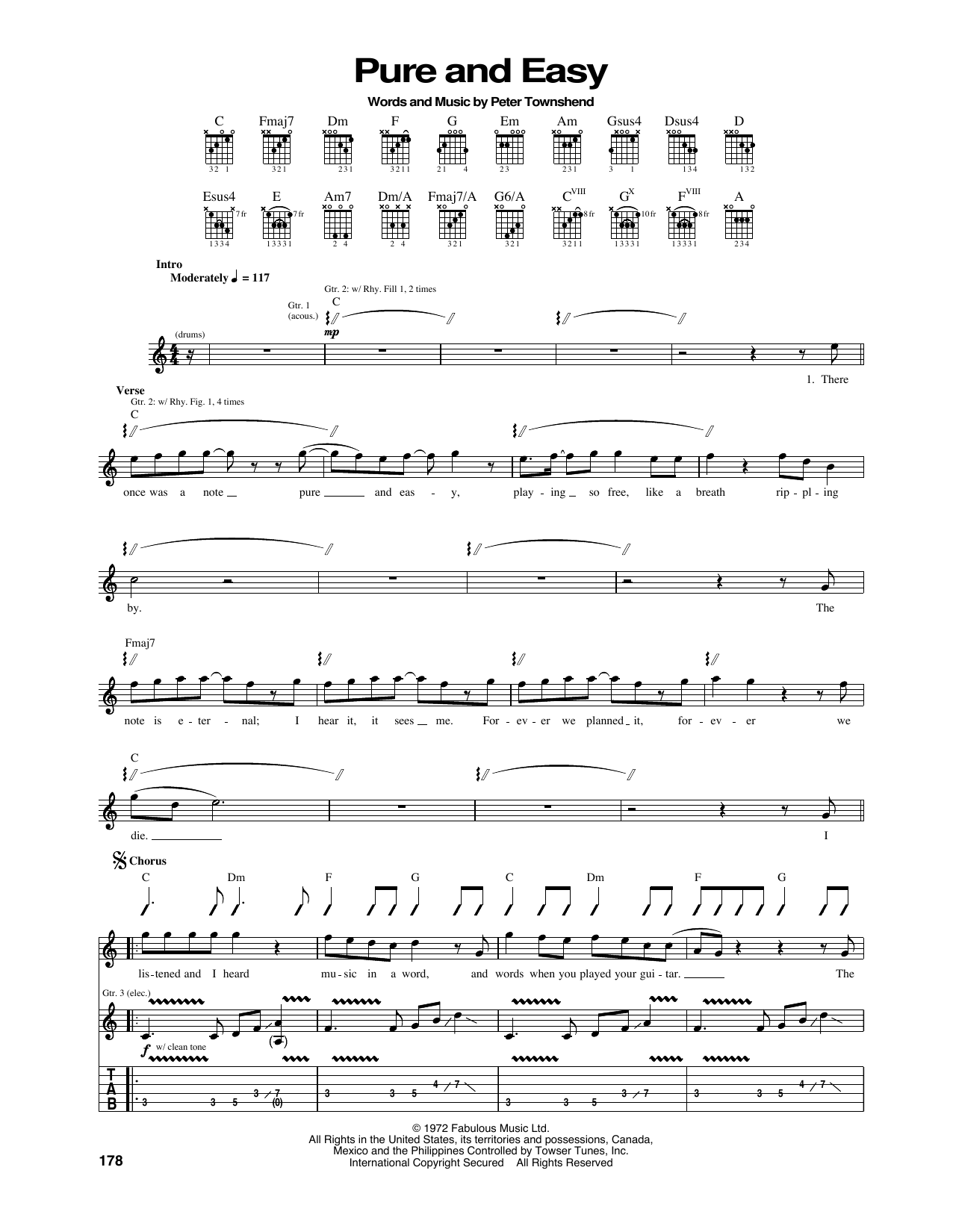 The Who Pure And Easy Sheet Music Notes & Chords for Piano, Vocal & Guitar Chords (Right-Hand Melody) - Download or Print PDF