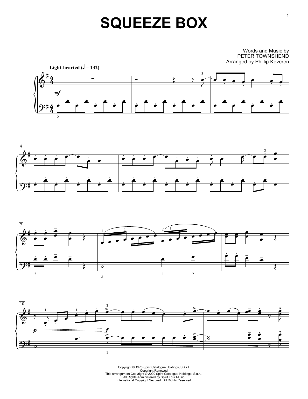 The Who Squeeze Box [Classical version] (arr. Phillip Keveren) Sheet Music Notes & Chords for Piano Solo - Download or Print PDF