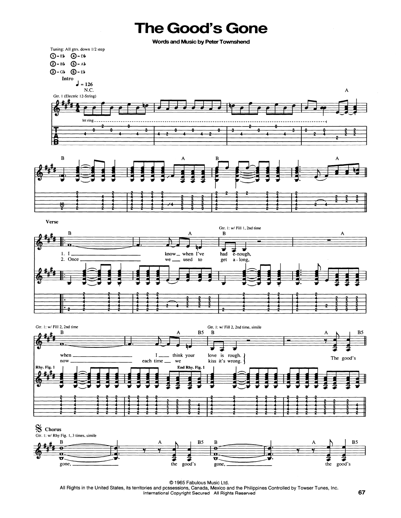 The Who The Good's Gone Sheet Music Notes & Chords for Guitar Tab - Download or Print PDF