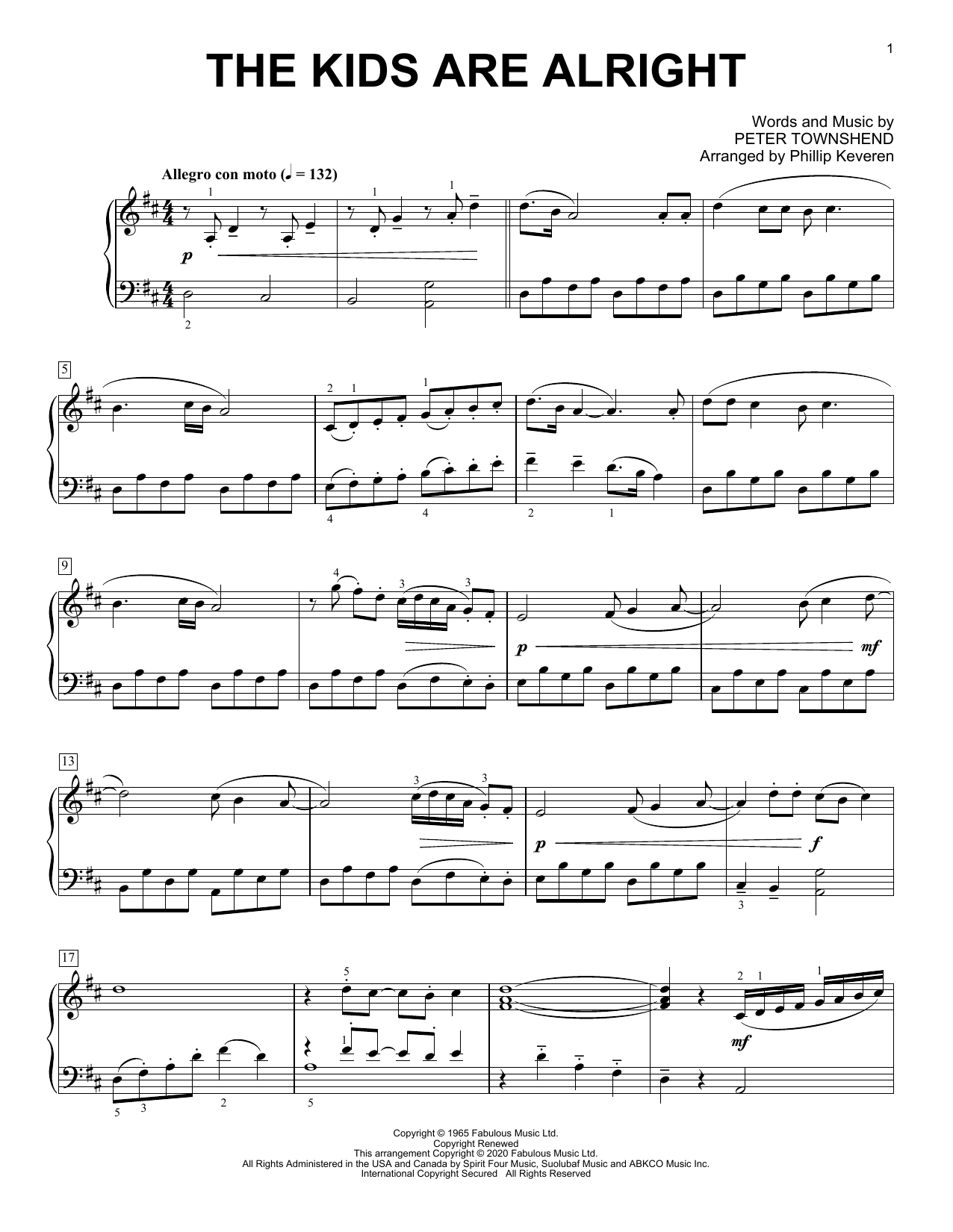 The Who The Kids Are Alright [Classical version] (arr. Phillip Keveren) Sheet Music Notes & Chords for Piano Solo - Download or Print PDF