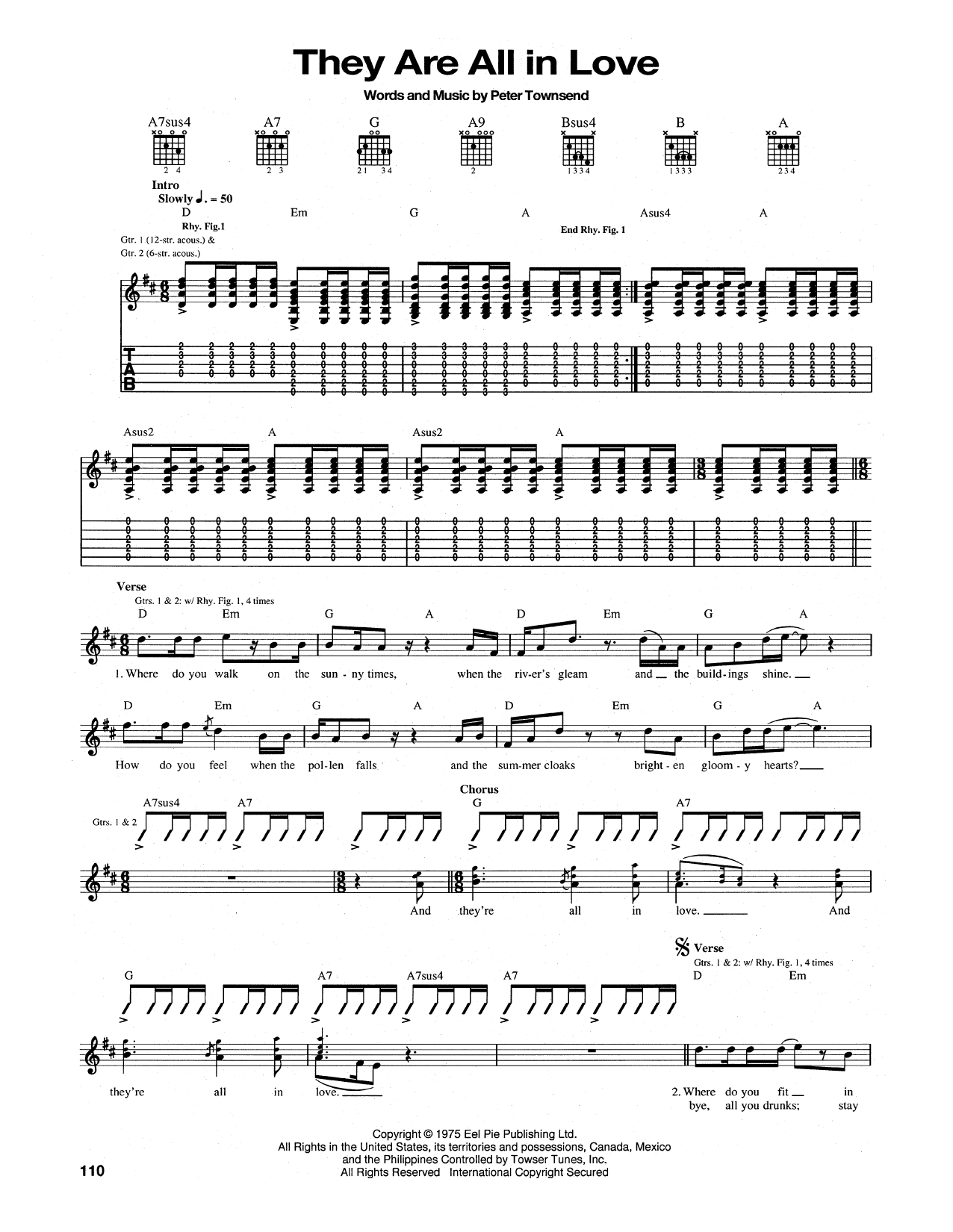 The Who They Are All In Love Sheet Music Notes & Chords for Guitar Tab - Download or Print PDF The Who They Are All In Love Sheet Music Notes & Chords for Guitar Tab - Download or Print PDF