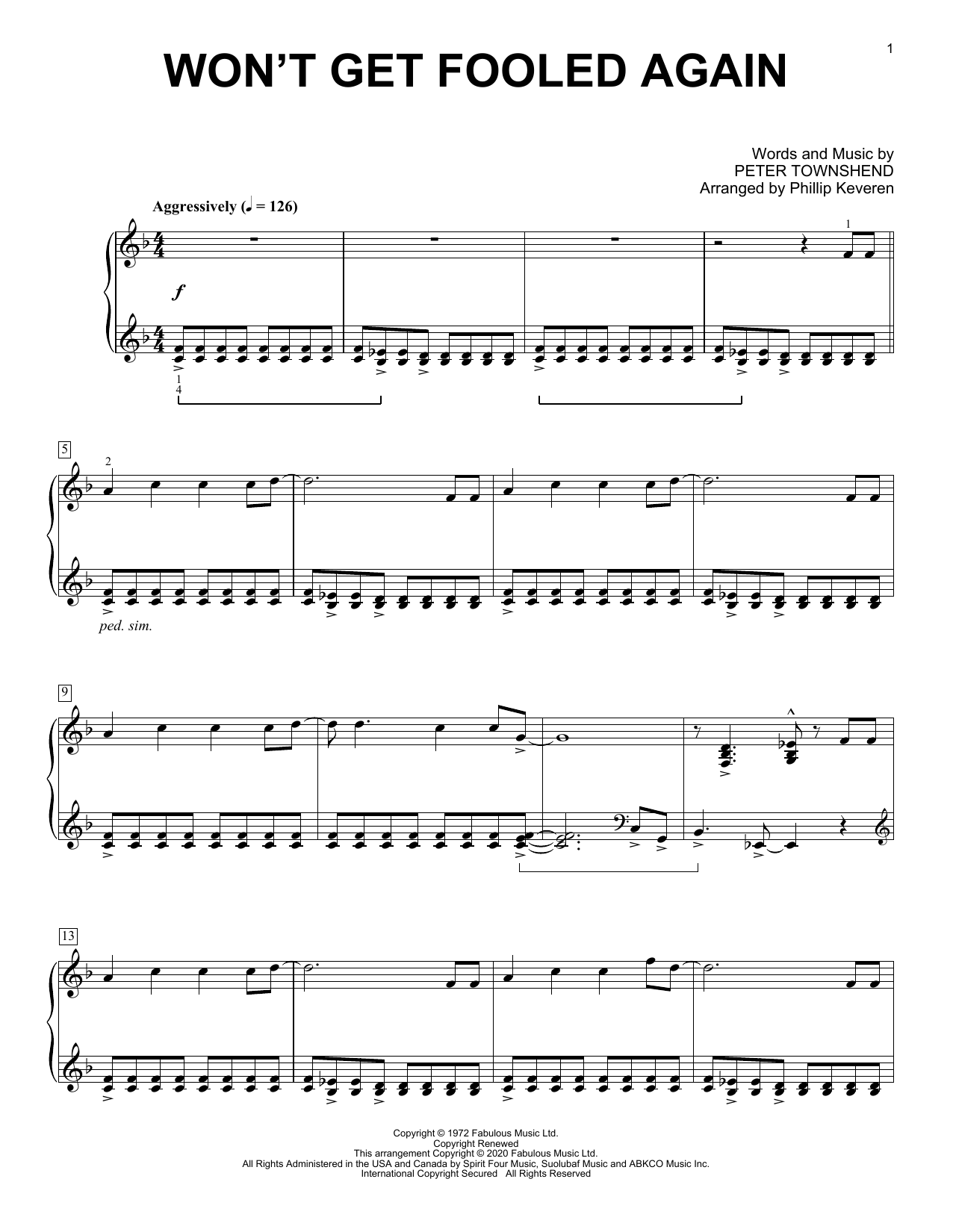 The Who Won't Get Fooled Again [Classical version] (arr. Phillip Keveren) Sheet Music Notes & Chords for Piano Solo - Download or Print PDF