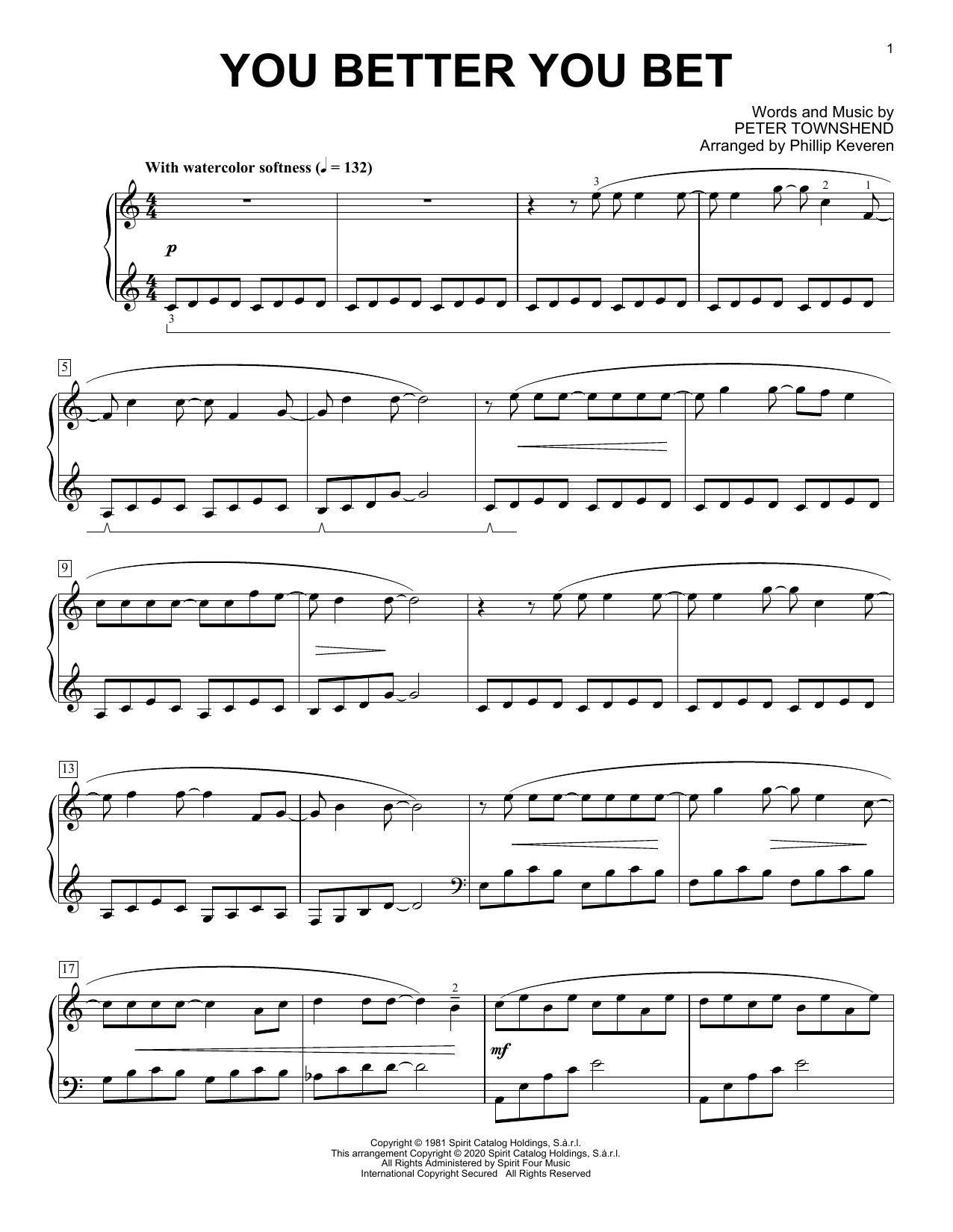 The Who You Better You Bet [Classical version] (arr. Phillip Keveren) Sheet Music Notes & Chords for Piano Solo - Download or Print PDF