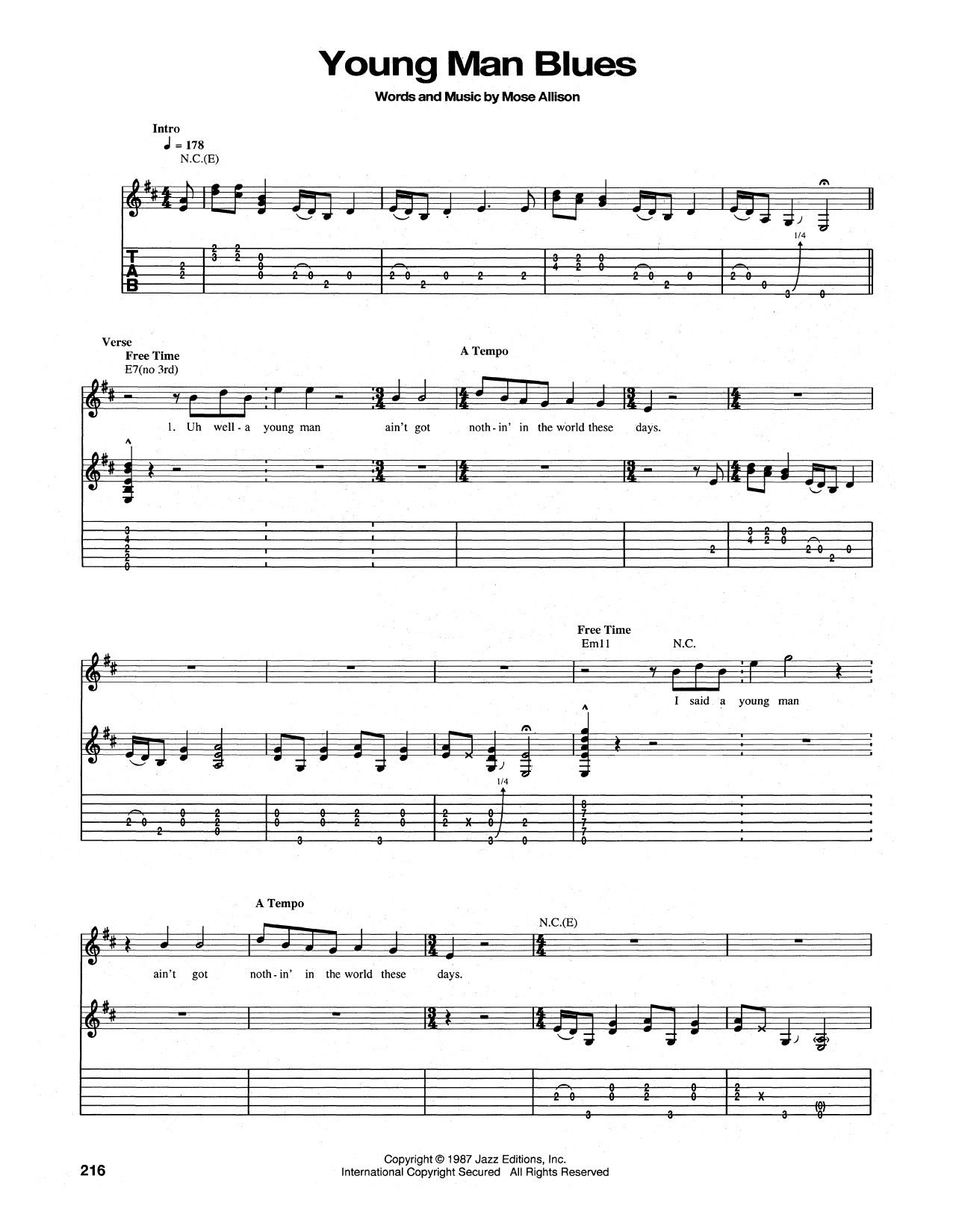The Who Young Man Blues Sheet Music Notes & Chords for Guitar Tab - Download or Print PDF