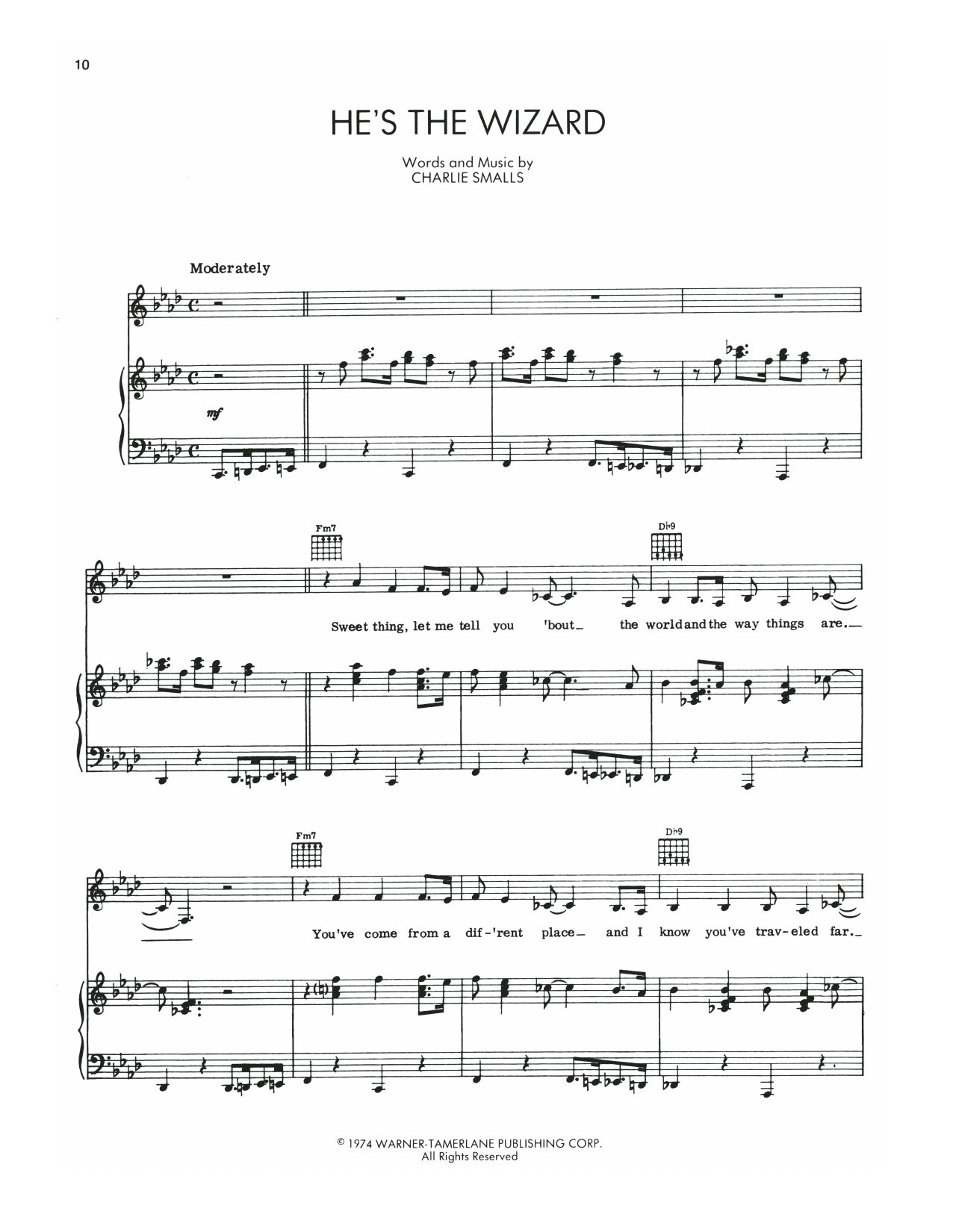 Thelma Carpenter He's The Wizard (from The Wiz) Sheet Music Notes & Chords for Piano, Vocal & Guitar Chords (Right-Hand Melody) - Download or Print PDF