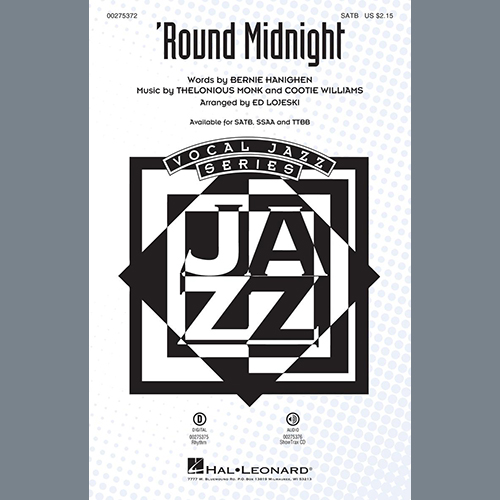 Thelonious Monk, 'Round Midnight (arr. Ed Lojeski), SSA Choir