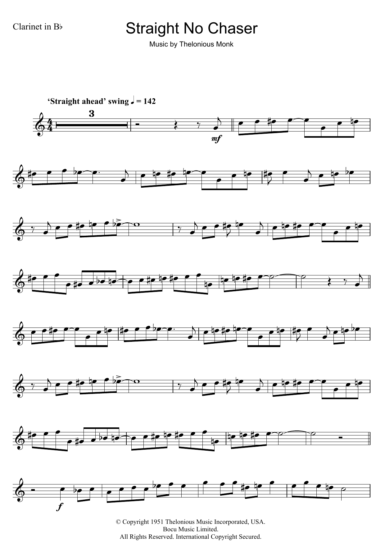 Thelonious Monk Straight No Chaser Sheet Music Notes & Chords for Trombone - Download or Print PDF