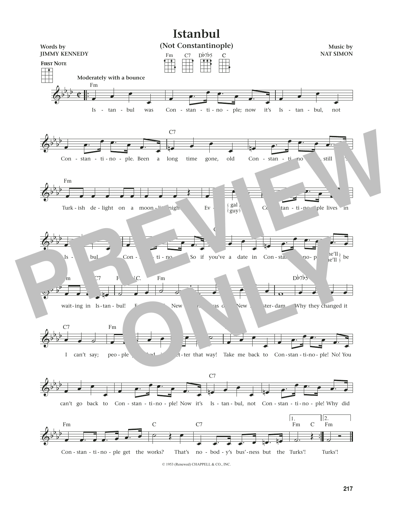 They Might Be Giants Istanbul (Not Constantinople) (from The Daily Ukulele) (arr. Jim Beloff) Sheet Music Notes & Chords for Ukulele - Download or Print PDF