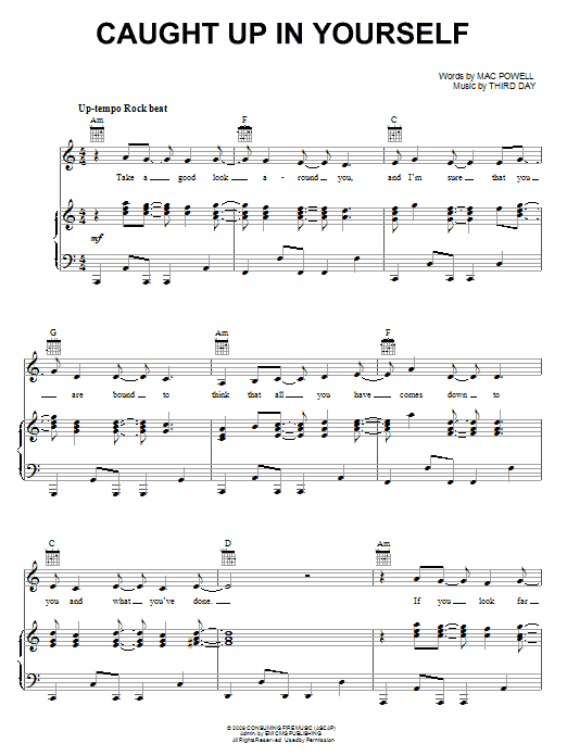Third Day Caught Up In Yourself Sheet Music Notes & Chords for Piano, Vocal & Guitar (Right-Hand Melody) - Download or Print PDF Third Day Caught Up In Yourself Sheet Music Notes & Chords for Piano, Vocal & Guitar (Right-Hand Melody) - Download or Print PDF