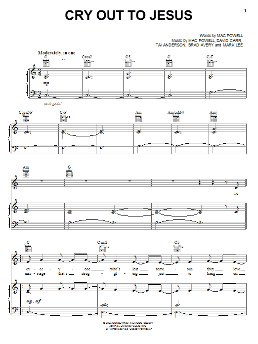 Third Day Cry Out To Jesus Sheet Music Notes & Chords for Easy Piano - Download or Print PDF