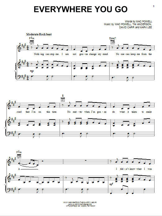 Third Day Everywhere You Go Sheet Music Notes & Chords for Piano, Vocal & Guitar (Right-Hand Melody) - Download or Print PDF Third Day Everywhere You Go Sheet Music Notes & Chords for Piano, Vocal & Guitar (Right-Hand Melody) - Download or Print PDF