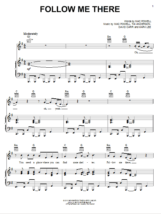 Third Day Follow Me There Sheet Music Notes & Chords for Piano, Vocal & Guitar (Right-Hand Melody) - Download or Print PDF Third Day Follow Me There Sheet Music Notes & Chords for Piano, Vocal & Guitar (Right-Hand Melody) - Download or Print PDF