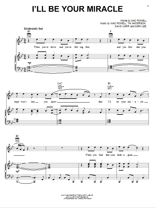 Third Day I'll Be Your Miracle Sheet Music Notes & Chords for Piano, Vocal & Guitar (Right-Hand Melody) - Download or Print PDF Third Day I'll Be Your Miracle Sheet Music Notes & Chords for Piano, Vocal & Guitar (Right-Hand Melody) - Download or Print PDF