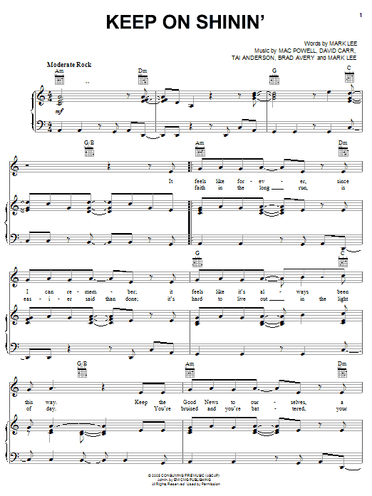 Third Day Keep On Shinin' Sheet Music Notes & Chords for Guitar Tab - Download or Print PDF