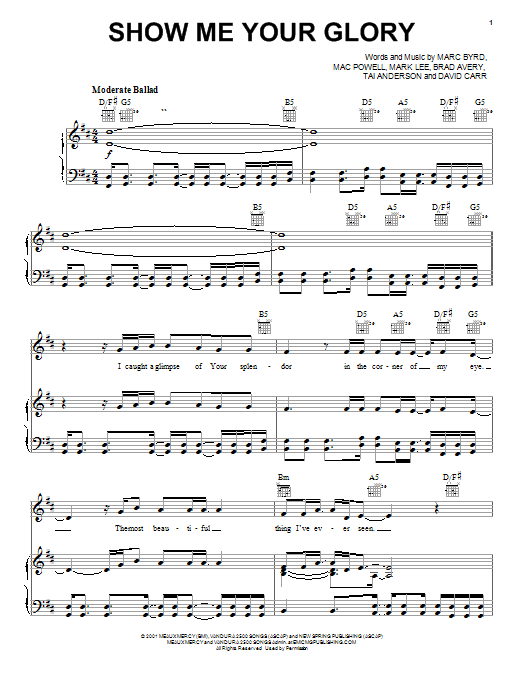 Third Day Show Me Your Glory Sheet Music Notes & Chords for Piano, Vocal & Guitar (Right-Hand Melody) - Download or Print PDF Third Day Show Me Your Glory Sheet Music Notes & Chords for Piano, Vocal & Guitar (Right-Hand Melody) - Download or Print PDF
