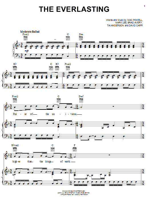 Third Day The Everlasting Sheet Music Notes & Chords for Piano, Vocal & Guitar (Right-Hand Melody) - Download or Print PDF Third Day The Everlasting Sheet Music Notes & Chords for Piano, Vocal & Guitar (Right-Hand Melody) - Download or Print PDF
