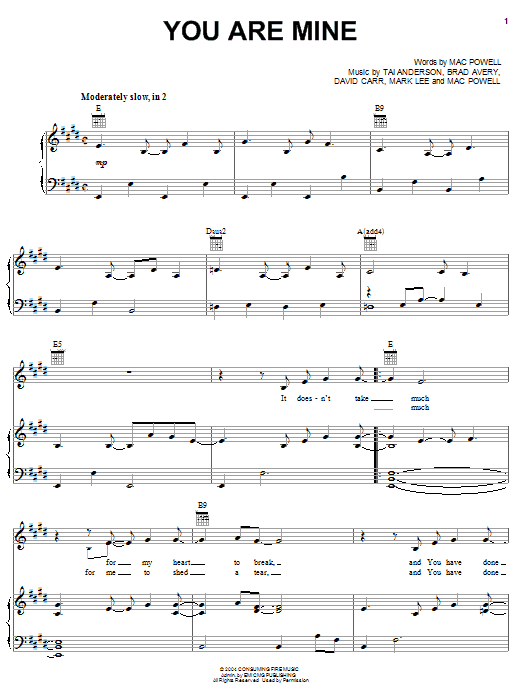 Third Day You Are Mine Sheet Music Notes & Chords for Guitar Tab Play-Along - Download or Print PDF