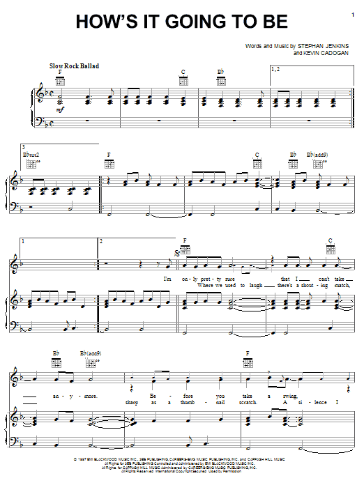 Third Eye Blind How's It Going To Be Sheet Music Notes & Chords for Piano, Vocal & Guitar (Right-Hand Melody) - Download or Print PDF Third Eye Blind How's It Going To Be Sheet Music Notes & Chords for Piano, Vocal & Guitar (Right-Hand Melody) - Download or Print PDF