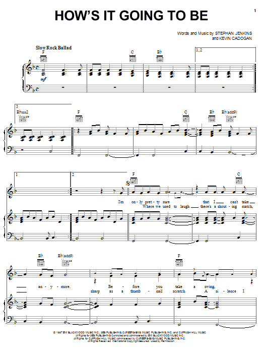 Third Eye Blind How's It Going To Be Sheet Music Notes & Chords for Piano, Vocal & Guitar (Right-Hand Melody) - Download or Print PDF