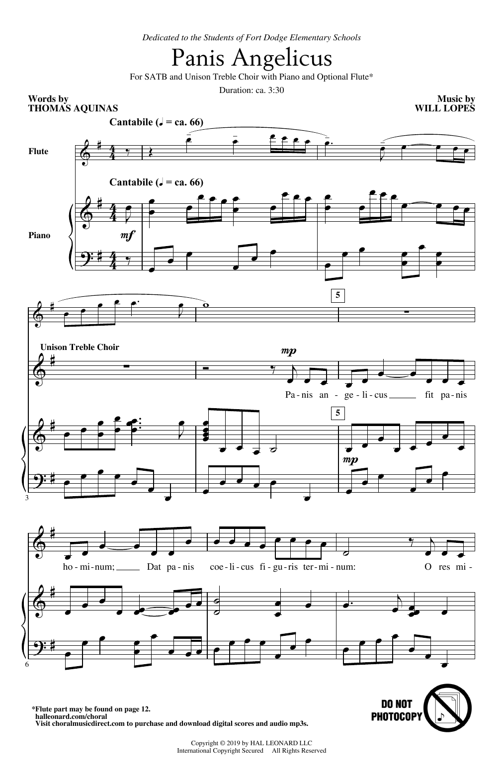 Thomas Aquinas and Will Lopes Panis Angelicus Sheet Music Notes & Chords for SATB Choir - Download or Print PDF