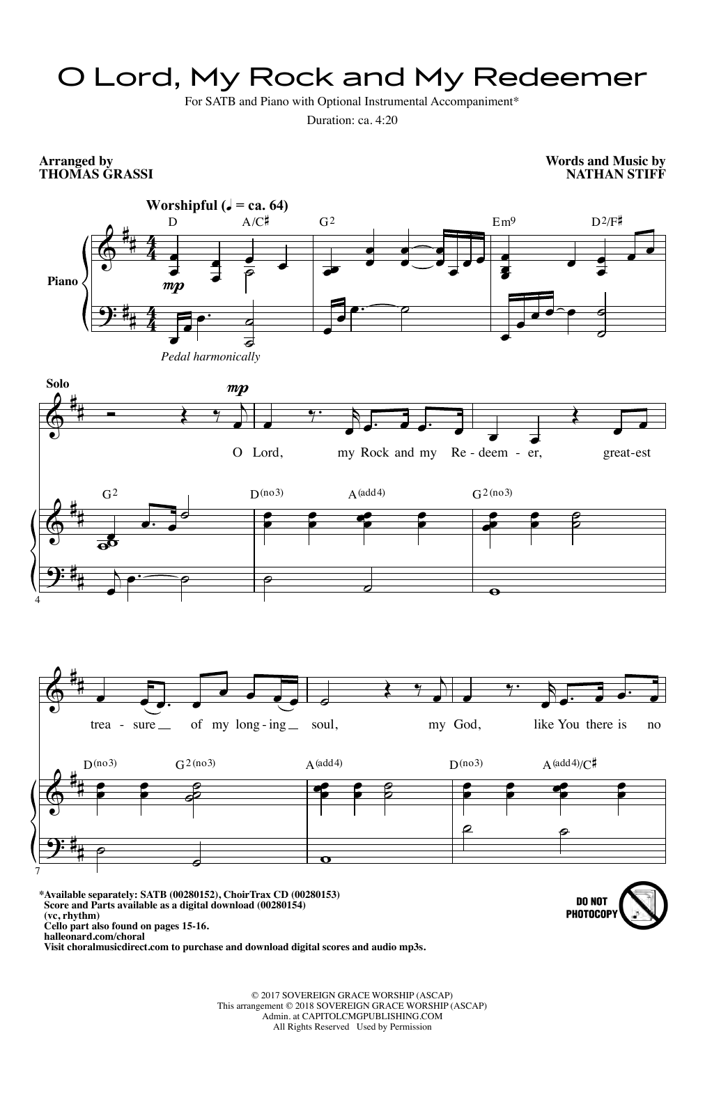 Thomas Grassi O Lord, My Rock And My Redeemer Sheet Music Notes & Chords for Choral - Download or Print PDF