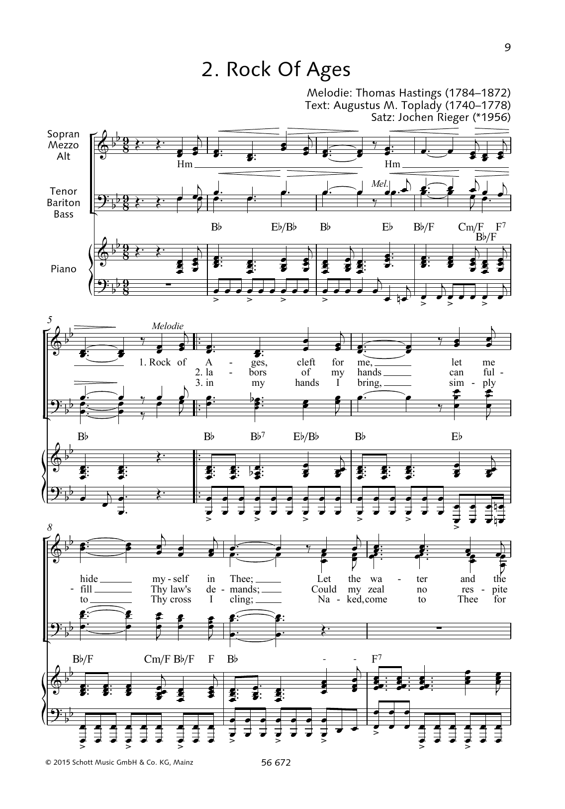Thomas Hastings Rock of Ages Sheet Music Notes & Chords for Choral - Download or Print PDF