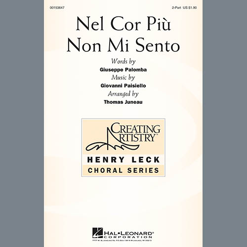 Thomas Juneau, Nel Cor Piu Non Mi Sento, 2-Part Choir
