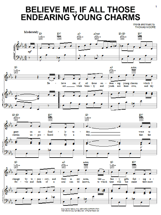 Thomas Moore Believe Me, If All Those Endearing Young Charms Sheet Music Notes & Chords for Ukulele - Download or Print PDF