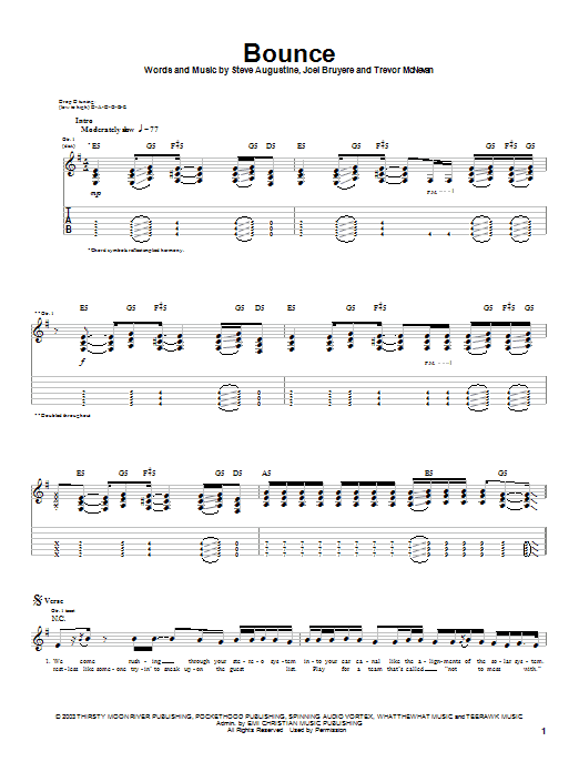 Thousand Foot Krutch Bounce Sheet Music Notes & Chords for Guitar Tab - Download or Print PDF Thousand Foot Krutch Bounce Sheet Music Notes & Chords for Guitar Tab - Download or Print PDF