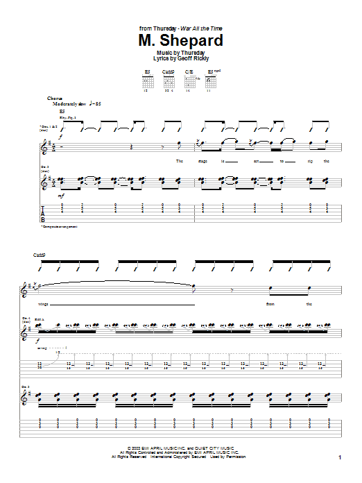 Thursday M. Shepard Sheet Music Notes & Chords for Guitar Tab - Download or Print PDF