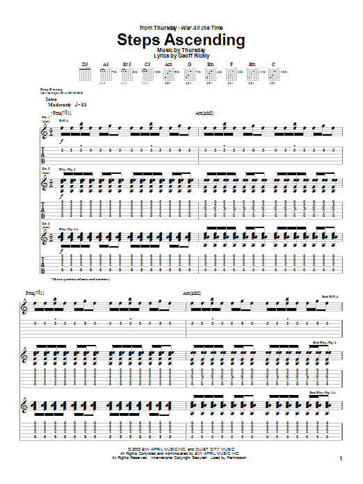 Thursday Steps Ascending Sheet Music Notes & Chords for Guitar Tab - Download or Print PDF