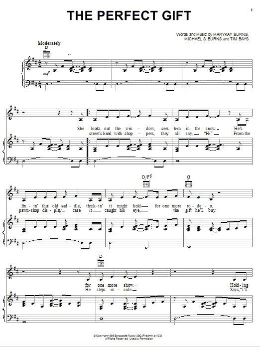 Tim Bays The Perfect Gift Sheet Music Notes & Chords for Piano, Vocal & Guitar (Right-Hand Melody) - Download or Print PDF Tim Bays The Perfect Gift Sheet Music Notes & Chords for Piano, Vocal & Guitar (Right-Hand Melody) - Download or Print PDF