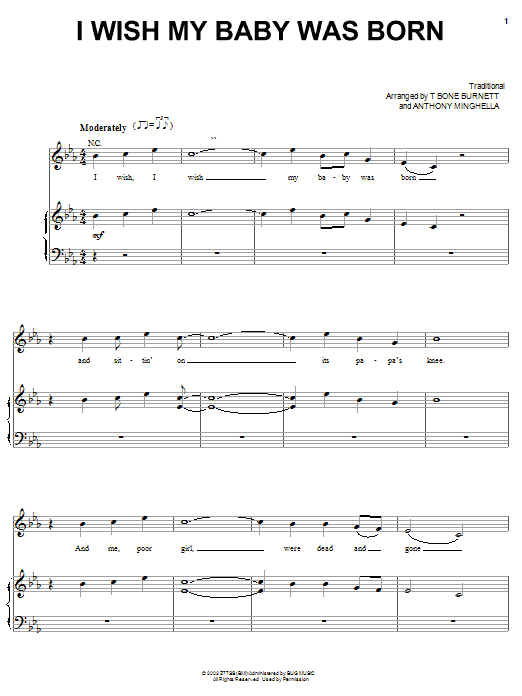 Tim Eriksen I Wish My Baby Was Born Sheet Music Notes & Chords for Piano, Vocal & Guitar (Right-Hand Melody) - Download or Print PDF