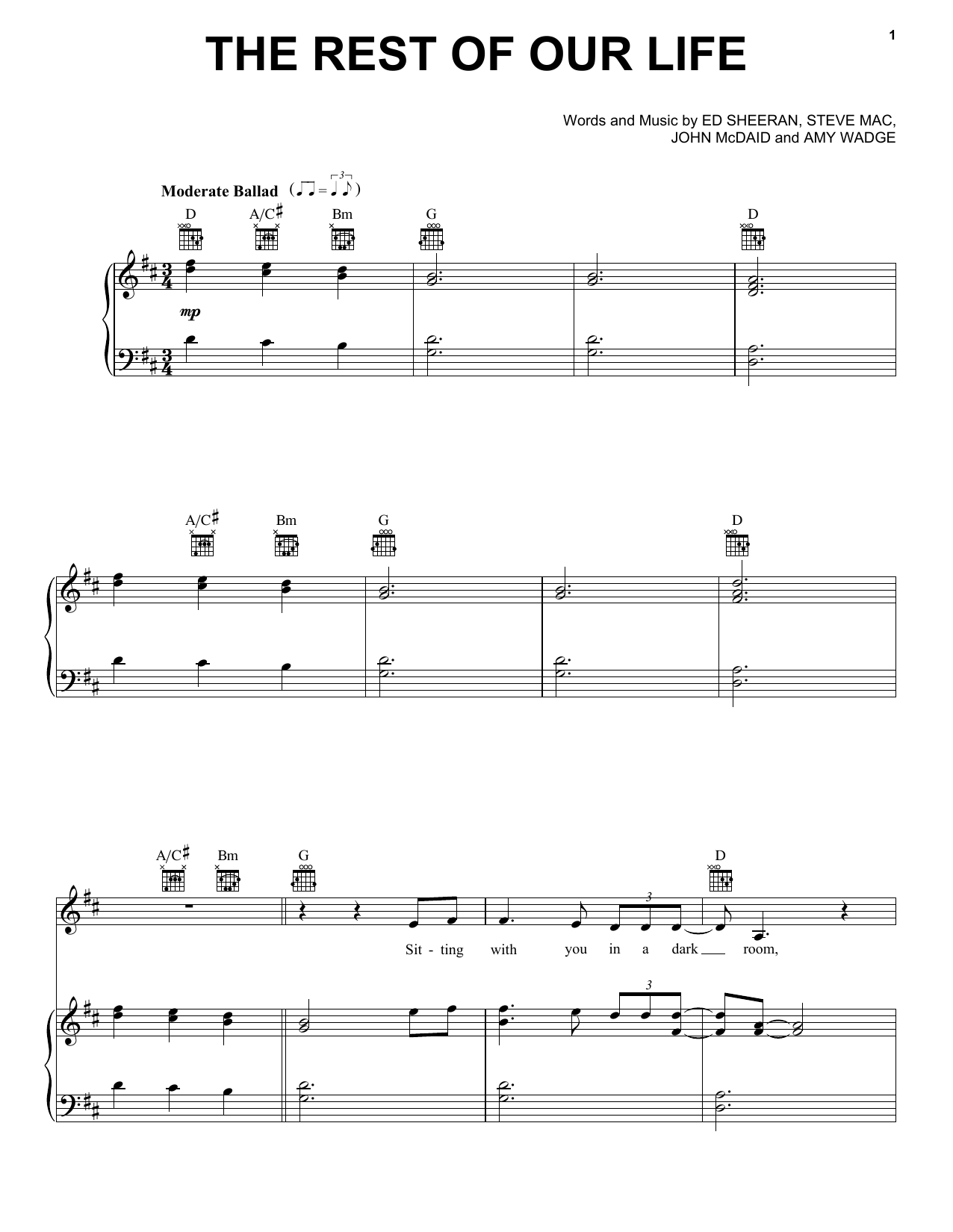 Tim McGraw feat. Faith Hill The Rest Of Our Life Sheet Music Notes & Chords for Piano, Vocal & Guitar (Right-Hand Melody) - Download or Print PDF Tim McGraw feat. Faith Hill The Rest Of Our Life Sheet Music Notes & Chords for Piano, Vocal & Guitar (Right-Hand Melody) - Download or Print PDF