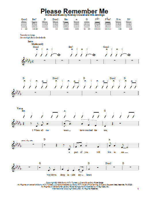 Tim McGraw Please Remember Me Sheet Music Notes & Chords for Easy Guitar - Download or Print PDF