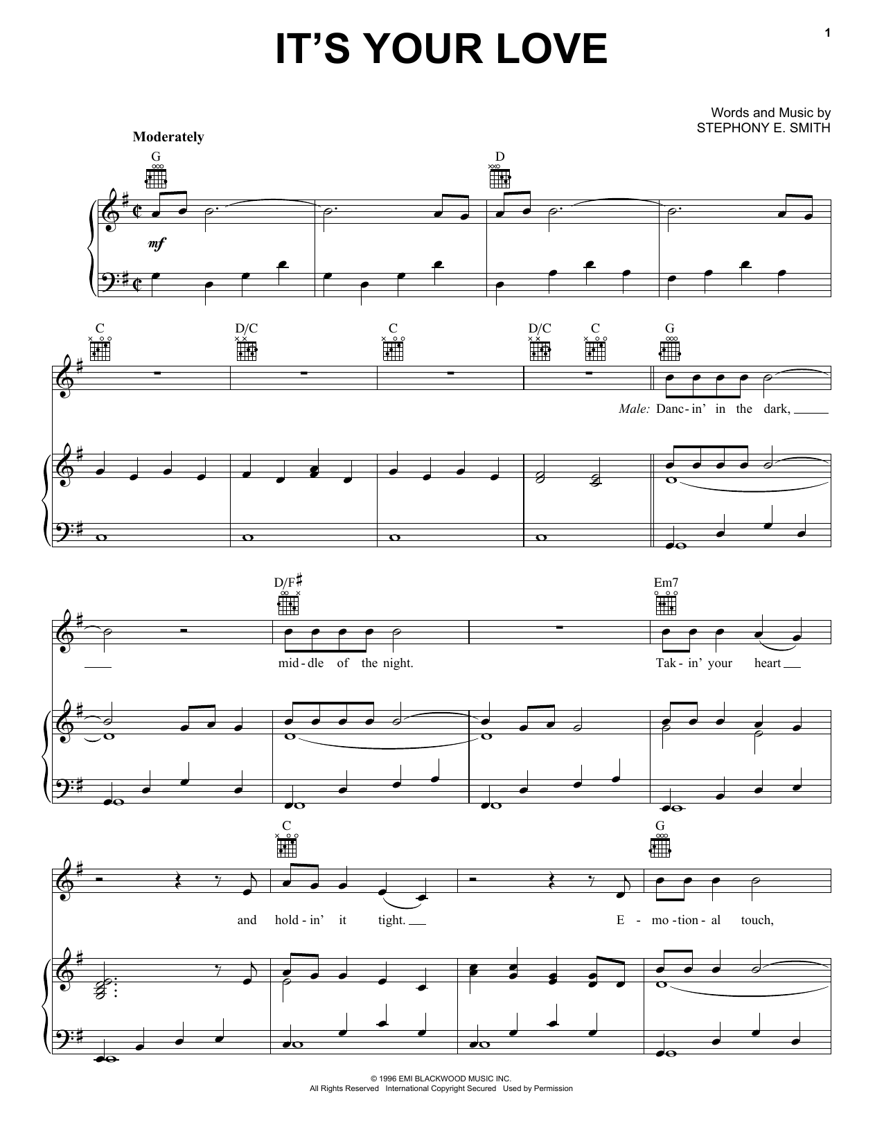 Tim McGraw with Faith Hill It's Your Love Sheet Music Notes & Chords for Piano, Vocal & Guitar (Right-Hand Melody) - Download or Print PDF