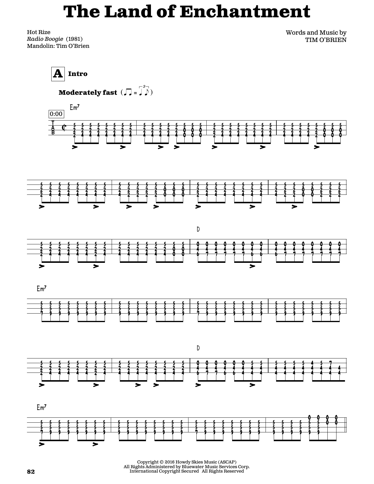 Tim O'Brien The Land Of Enchantment Sheet Music Notes & Chords for Mandolin - Download or Print PDF