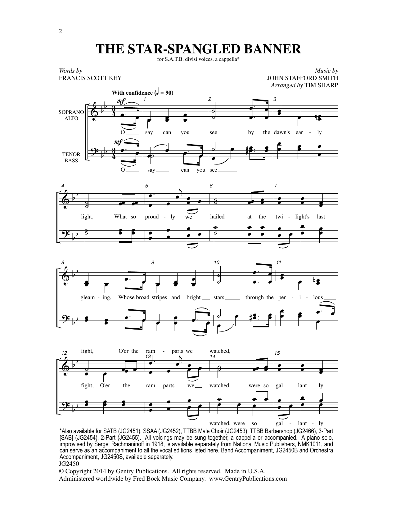 Tim Sharp The Star-Spangled Banner Sheet Music Notes & Chords for Choral - Download or Print PDF