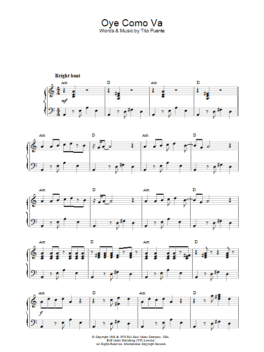 Tito Puente Oye Como Va Sheet Music Notes & Chords for Alto Saxophone - Download or Print PDF