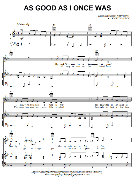 Toby Keith As Good As I Once Was Sheet Music Notes & Chords for Ukulele - Download or Print PDF