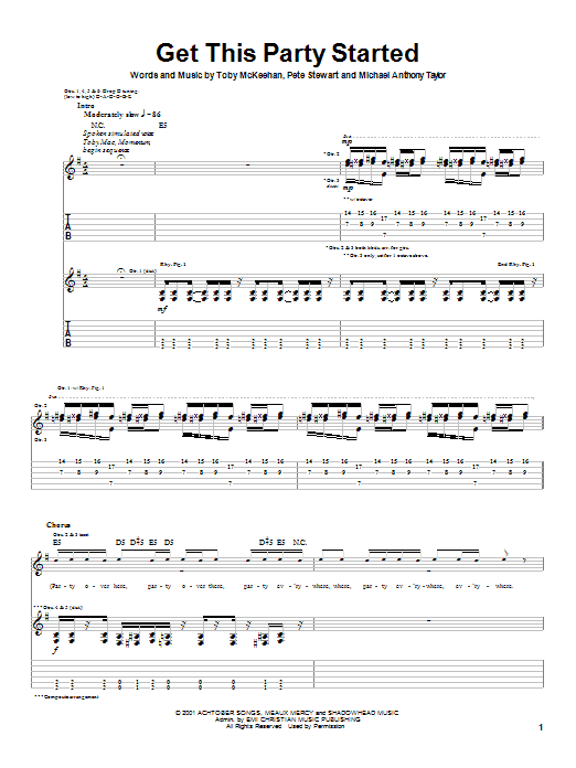 tobyMac Get This Party Started Sheet Music Notes & Chords for Guitar Tab - Download or Print PDF tobyMac Get This Party Started Sheet Music Notes & Chords for Guitar Tab - Download or Print PDF