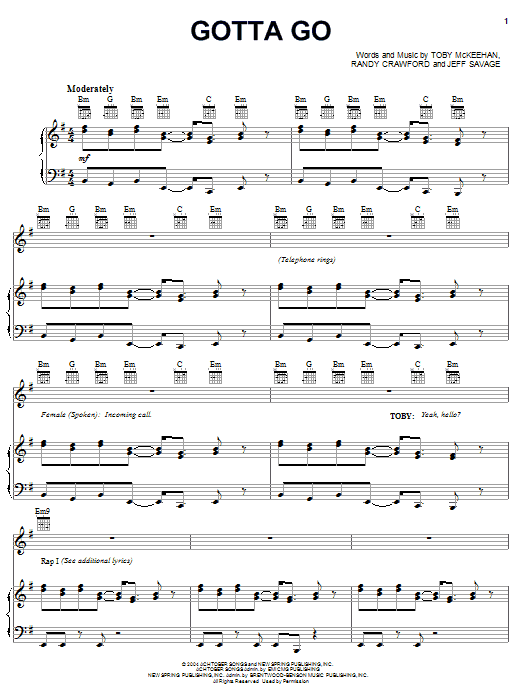 tobyMac Gotta Go Sheet Music Notes & Chords for Piano, Vocal & Guitar (Right-Hand Melody) - Download or Print PDF
