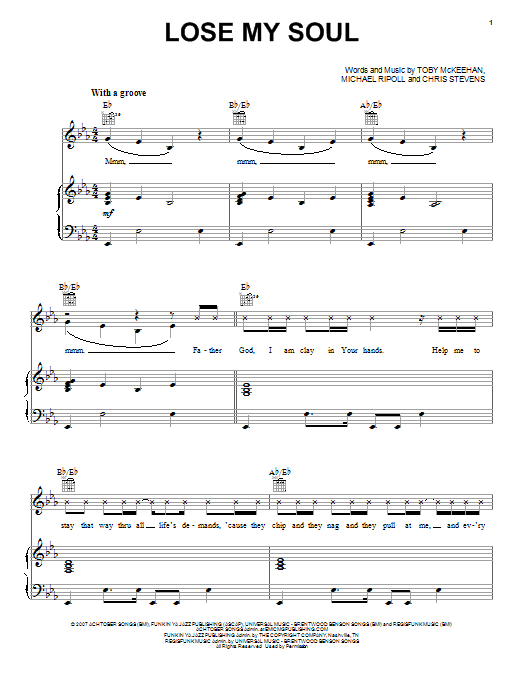 tobyMac Lose My Soul Sheet Music Notes & Chords for Piano, Vocal & Guitar (Right-Hand Melody) - Download or Print PDF