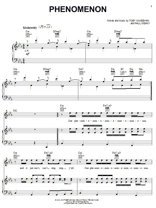 tobyMac Phenomenon Sheet Music Notes & Chords for Piano, Vocal & Guitar (Right-Hand Melody) - Download or Print PDF